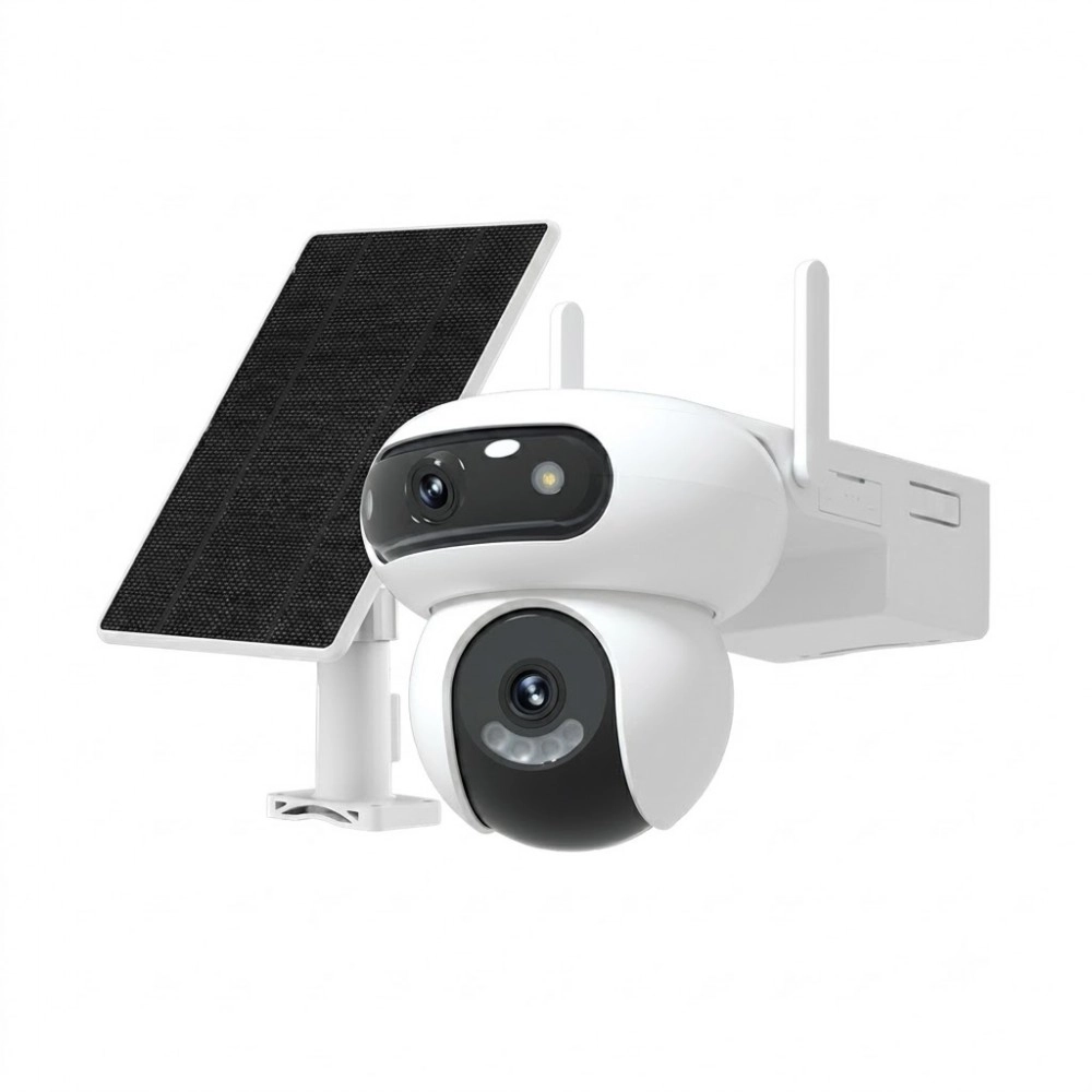 CAM IP PT DUAL EXTERIOR 4MP+4MP (WIFI/4G) C/BATERIA 10,400mAh+PANEL SOLAR 8W