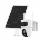 CAMARA DOBLE LENTE 4G DE 4MP+4MP IR30M C/PANEL SOLAR 8W Y BATERIA 9000mAh